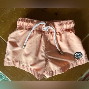 Peach binky bro Swim Shorts with White Drawstring